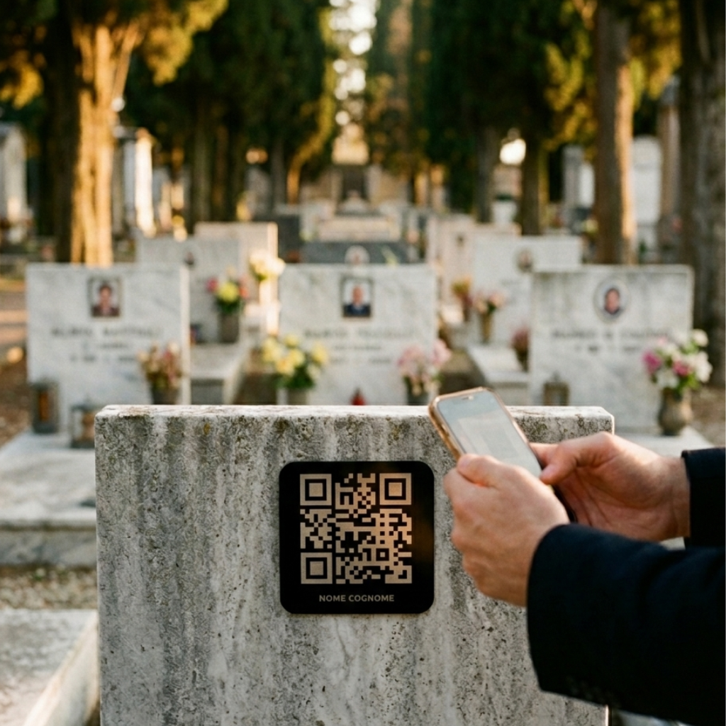 Targa Memoriale QR - Alluminio Anodizzato